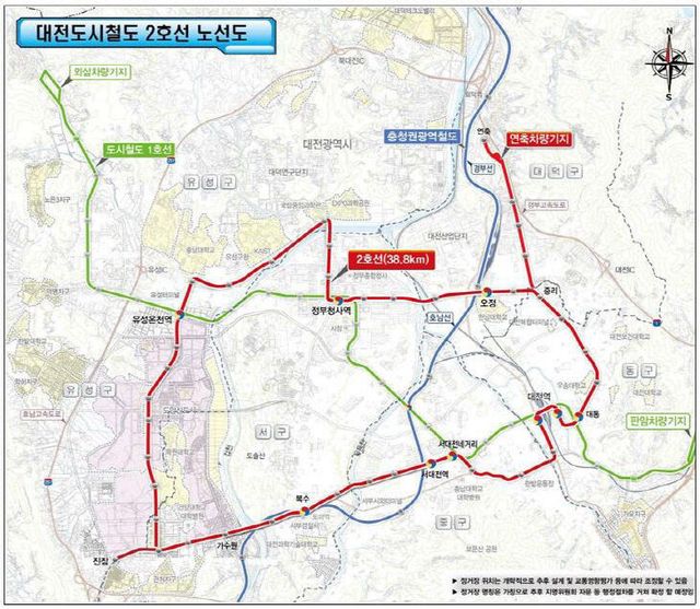 대전도시철도 2호선 노선도1