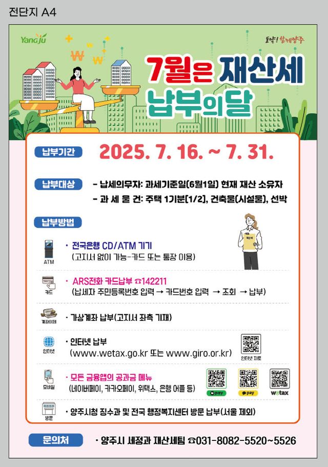 7.14. 양주시 2025년 7월 정기분 재산세 325억원 부과