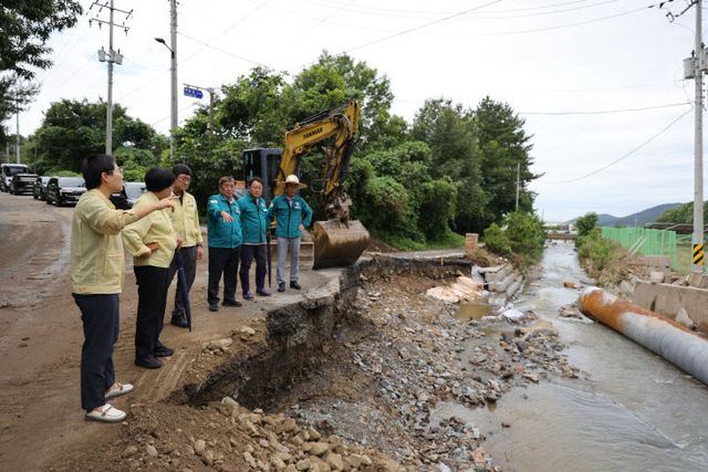 극한호우 피해 현장을 찾은 서천군의회