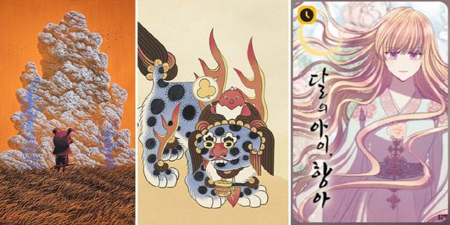 ' 하늘을 날다(왼쪽부터 이기훈, 박세미, 유은지 작가 작품)