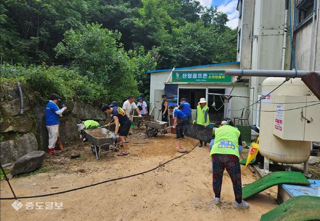 산청읍 복구현장