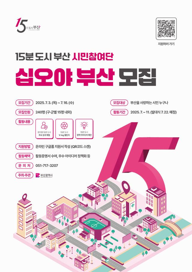 15분도시 부산, 시민참여단 '십오야(野) 부산' 단원 모집