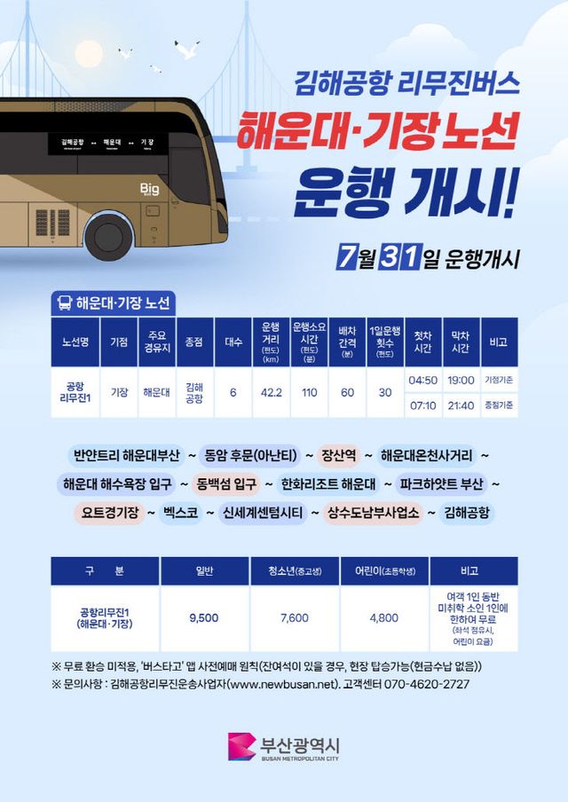1-1.김해공항 리무진버스(해운대 기장) 안내문