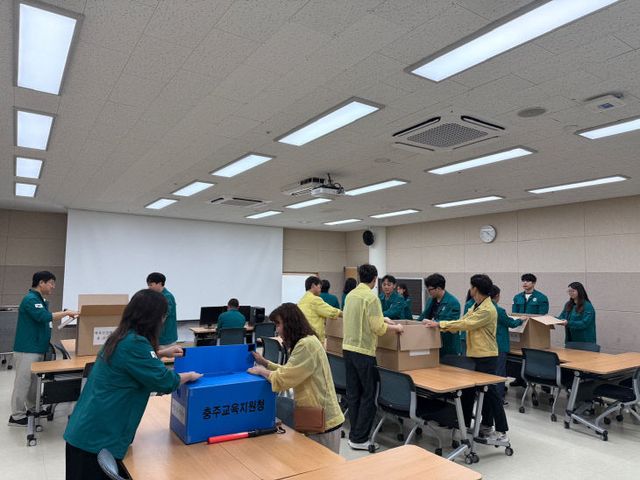 충주교육지원청, 전시 이동 및 소산 훈련 실시