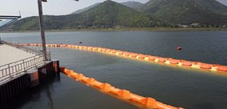 조류 차단막 설치 모습(매리)