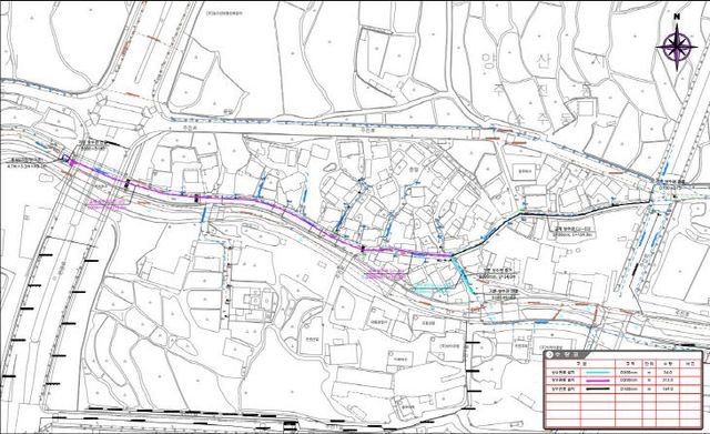 주진동 노후 상수관로 교체공사 도면