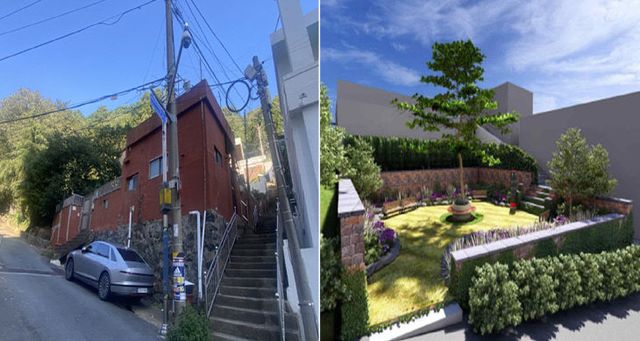 서구 '방재공원 조성' (왼쪽) 대상지 현황 (오른쪽) 설치구상도