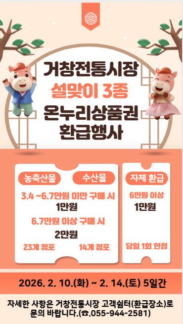 거창전통시장 설맞이 온누리상품권 환급행사