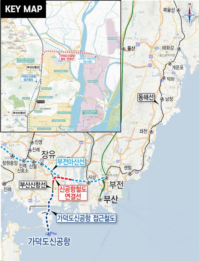 가덕도 신공항철도 연결선사업 치도.부산시 제공