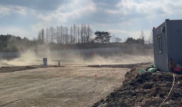 비산먼지를 다량 발생시키는 토목공사 현장