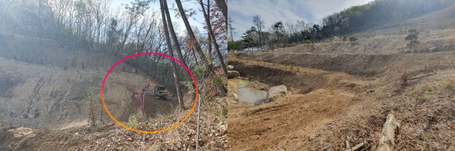 중장비 동원 공사 강행