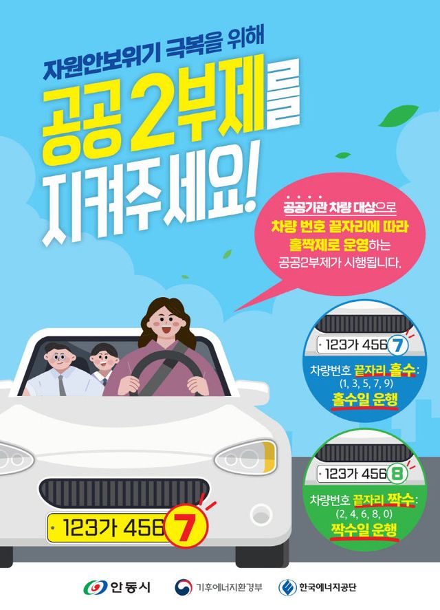 0408 안동시 공공기관 차량 2부제 시행
