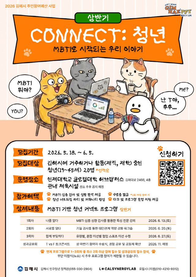5.15(김해 청년 ‘MBTI’로 연결한다...김해시모집)1