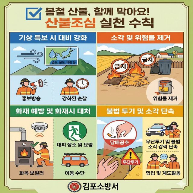 봄철 산불 조심 포스터