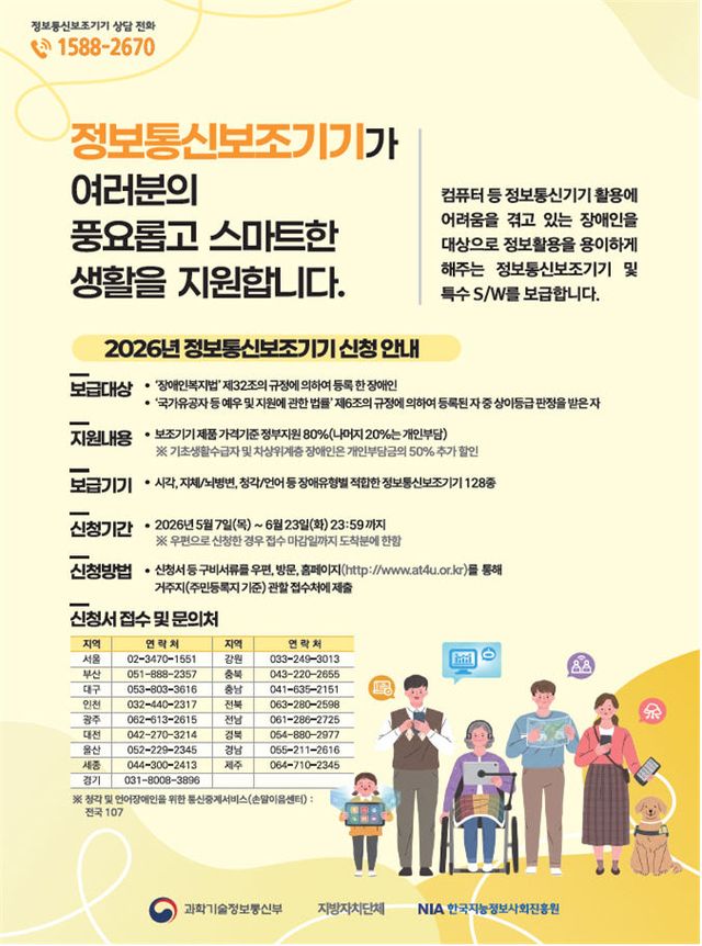 2026년 정보통신보조기기 보급 사업 홍보 포스터