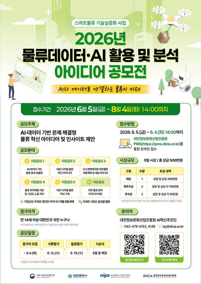 2026년 물류데이터· AI 활용 및 분석 아이디어 공모전 포스터