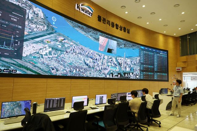 [사진] 1. 본사 물관리종합상황실 디지털트윈 빅보드