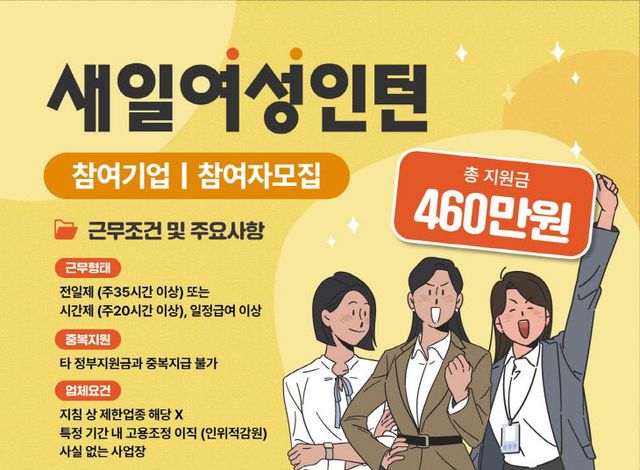2026년 새일여성인턴모집 포스터