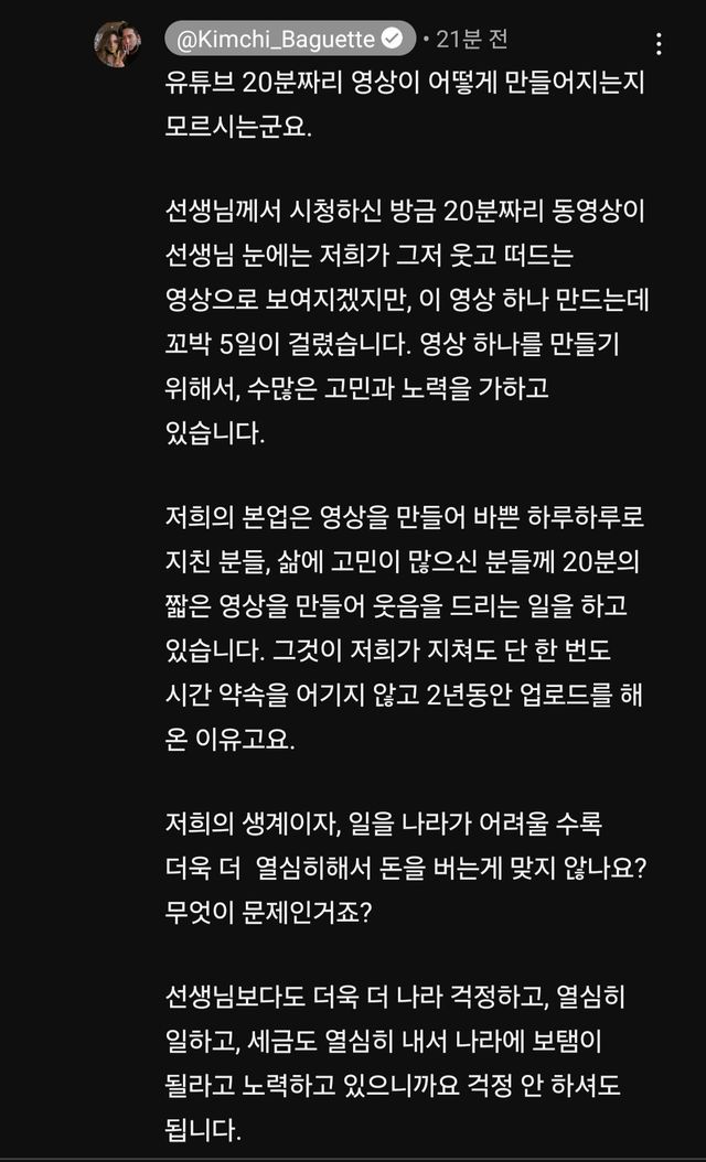 오늘자 여행 유튜버 영상 댓글 근황.jpg