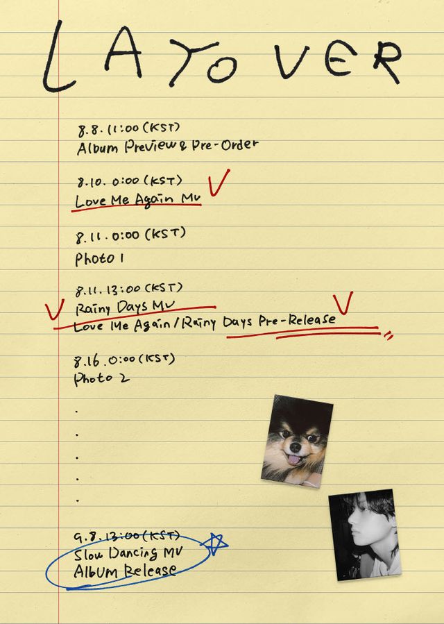 방탄소년단 뷔_솔로 앨범 Layover_프로모션 맵