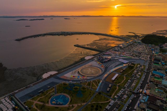 남당항 노을 전경