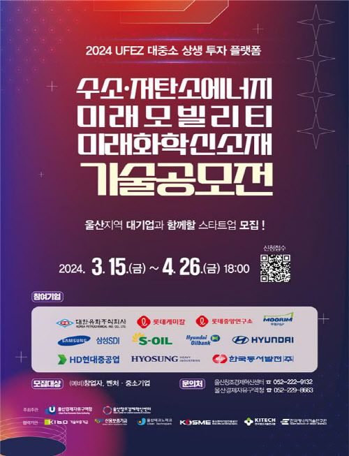 울산경자청, 유망 기업 발굴·지원 2024년 대중소 상생 투자 기