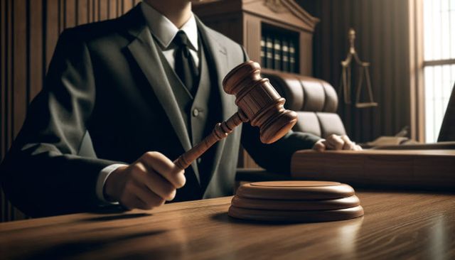 의사봉을 두드리는 모습