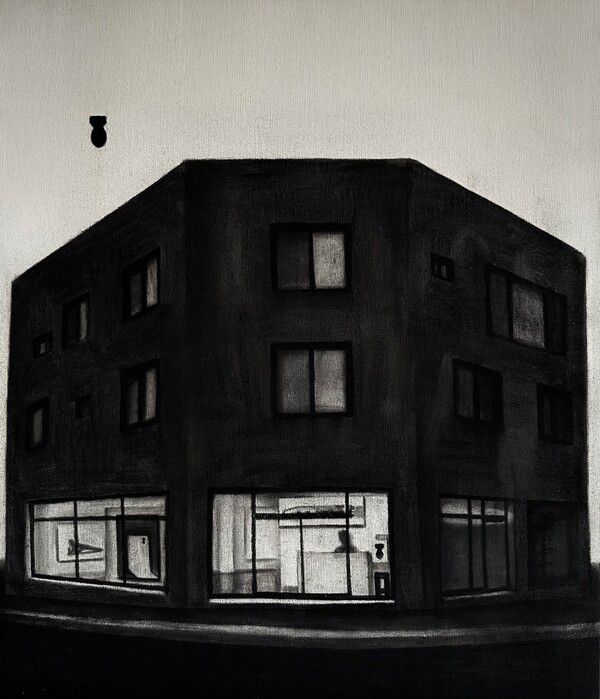 ▲&nbsp;한동국, 개나리미술관, 캔버스에 목탄, 53.0×45.5cm, 2023 / 사진: 개나리미술관 제공&nbsp;