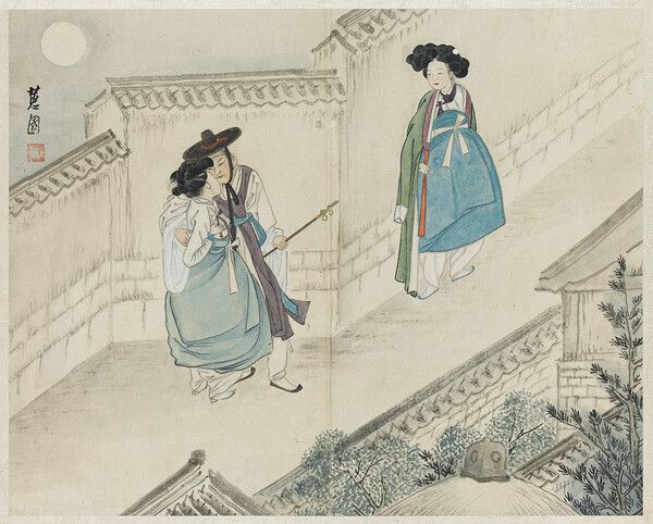 ▲ 신윤복 '월야밀회' / 사진: 간송미술관 제공&nbsp;