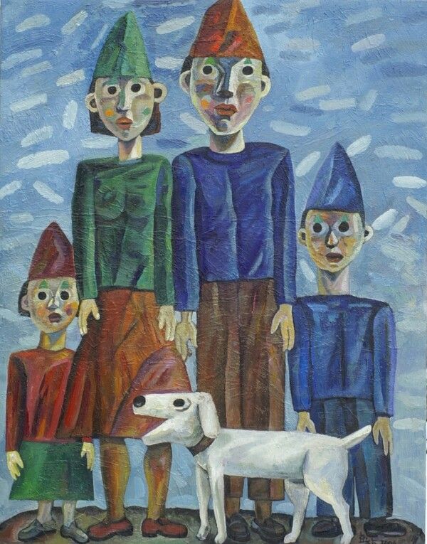 ▲ 벼랑 끝에 선 가족, 2006, 캔버스에 유채, 116.8x91cm / 사진: 아트스페이스감 제공&nbsp;