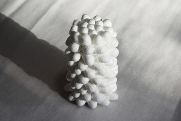 ▲ 이수지, Goim, 10x20x10cm, Yarn and cocoon, 2024