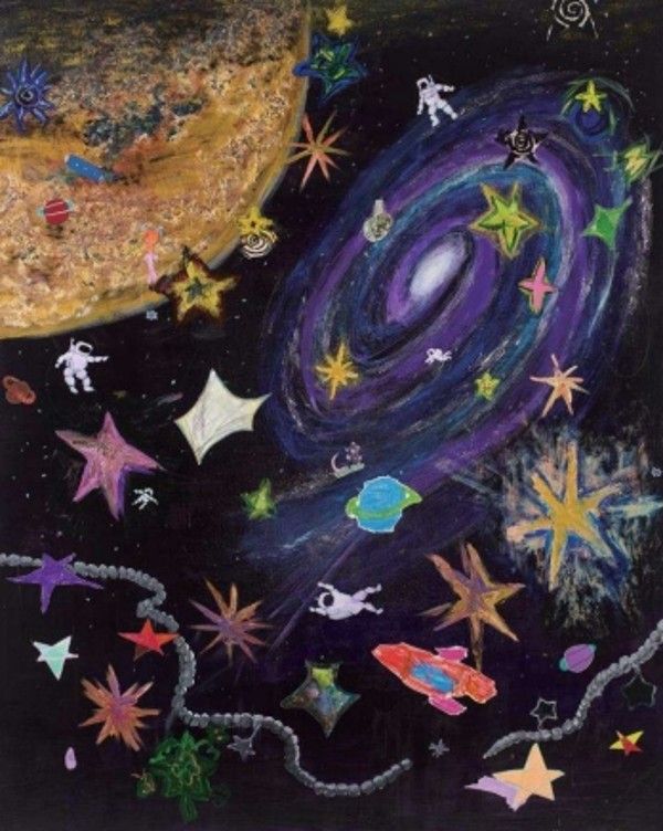 ▲ 전시참여 아동 공동작품 '별별 우리들의 우주' / 사진: 삼성복지재단 제공&nbsp;