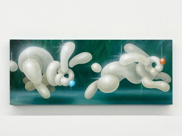 ▲ Fragile, Rabbit on the run, 2024, 36.4 x 91cm, Acrylic on canvas / 사진: SH GALLERY 제공&nbsp;