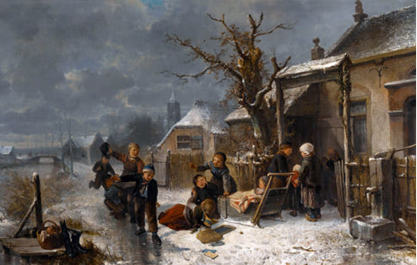 ▲ 겨울에 운하에서 노는 아이들, 마리 텐 케이트