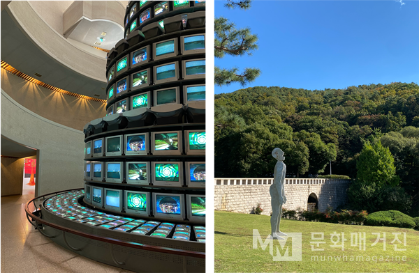 ▲ 국립현대미술관 과천 ‘다다익선’과 ‘노래하는 사람’ / 사진: 원윤지 제공