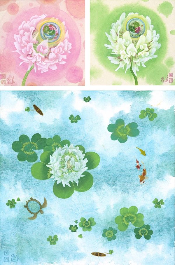 ▲ '토끼풀꽃' 관련 작품 이미지 모음 / 사진: 정혜련 제공