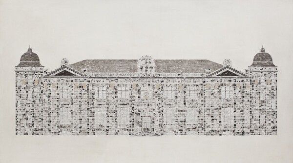 ▲&nbsp;이곤, 〈6220280542 (한국은행)〉, 2015, 한지에 먹, 천연염색, 자개, 100×180cm, 서울시립미술관 소장 / 사진:&nbsp;서울시립미술관 제공&nbsp;