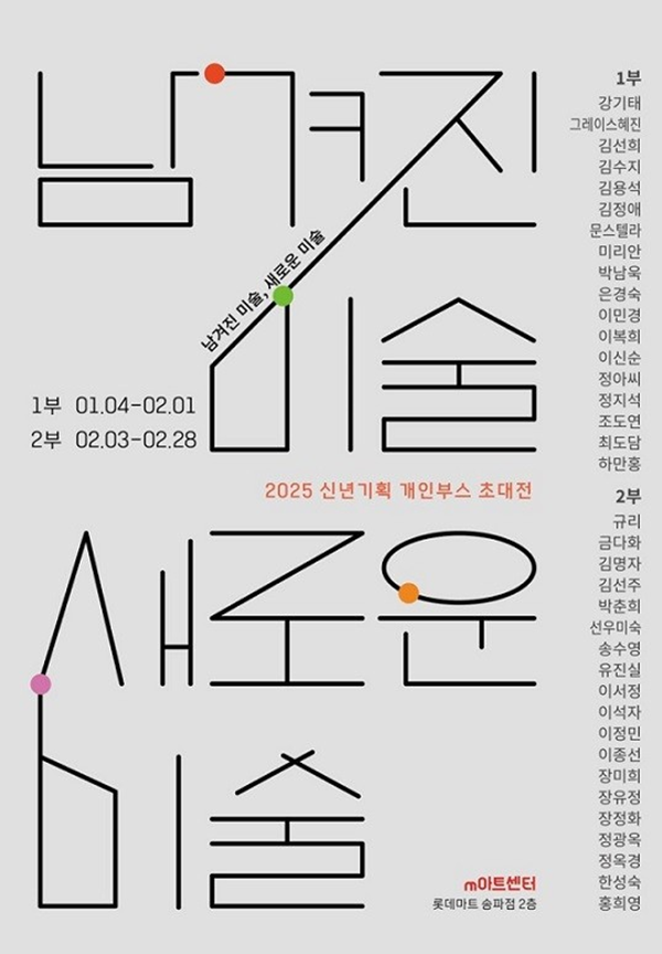 ▲ m아트센터, 2025년 첫 기획전 '남겨진 미술, 새로운 미술' 포스터 