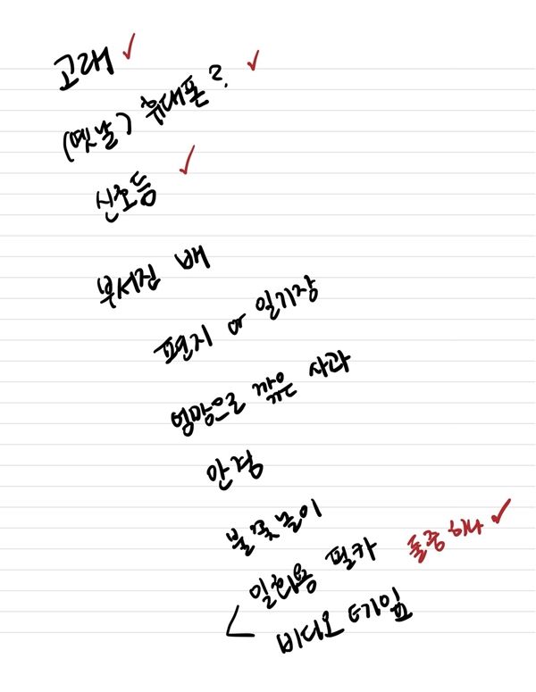 ▲ 단상집에 등장하는 키워드 / 사진: 배윤음 제공