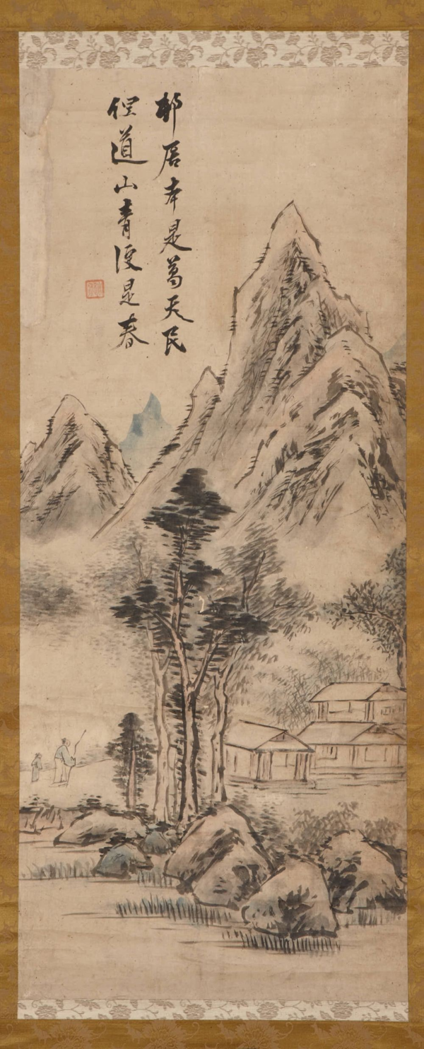 ▲ 소치 허련, 전 허련 필 산수도, 조선시대, 종이에 먹, 150.8x44.6cm, 국립중앙박물관 소장 / 사진: 전남도립미술관 제공&nbsp;