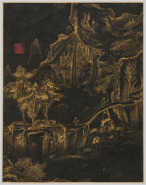 ▲ 윤두서, 윤두서필 산수도, 조선시대, 비단에 금니, 43x34.8cm, 국립중앙박물관 소장 / 사진: 전남도립미술관 제공&nbsp;