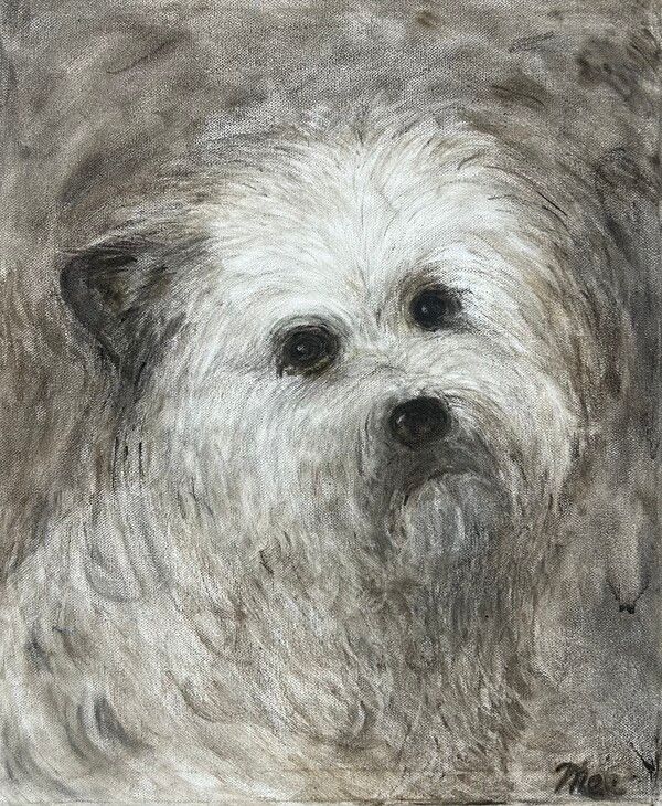 ▲ 유미, 우리 쭌이, 45.2×59.3, 캔버스에 태운 나무, 2025 / 사진: 모산조형미술관 제공&nbsp;