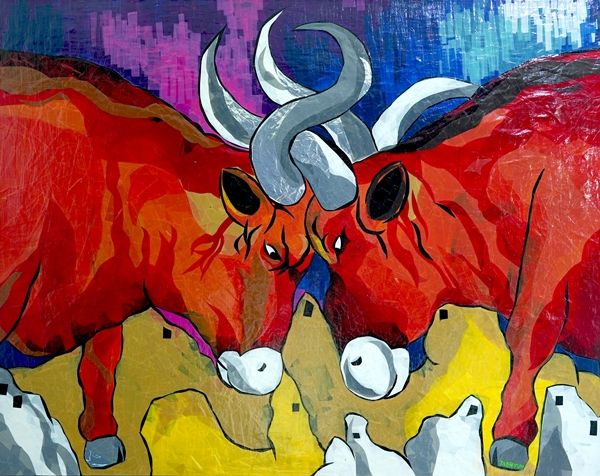 ▲ 박태현, 다이슨의 결투, sellotape on panel