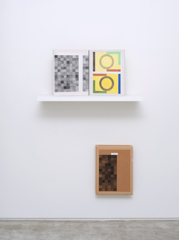 ▲ 김아라, '무제-정(正)', 2025, pigment on canvas, 41x32cm (each), diptych, 43.5hx33.5x10cm (box) Photo by Euirok Lee. / 사진: UNBOXING PROJECT 제공