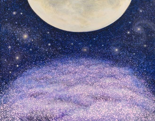 ▲ 김연숙, 꽃 핀 밤 별이 흐르고, 캔버스에 아크릴 / 사진: 에뜨왈 제공&nbsp;