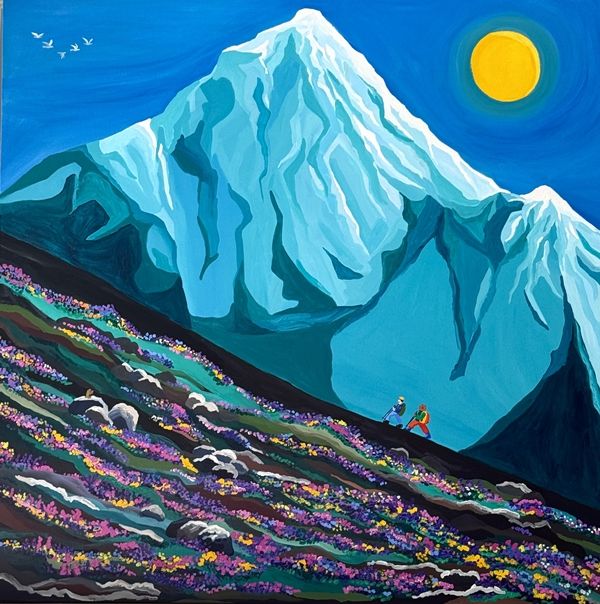 ▲ 오르다, Acrylic on canvas, 97x97cm, 2023