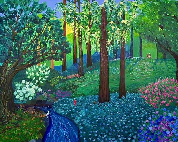 ▲ 햇살 아래 고요히, Acrylic on canvas, 162.1X130.3cm, 2025