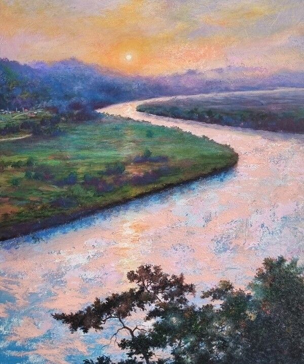 ▲ 흐르는 빛의 자리, 72x60cm, 캔버스에 혼합재료. 2025 / 사진: KR갤러리 제공&nbsp;