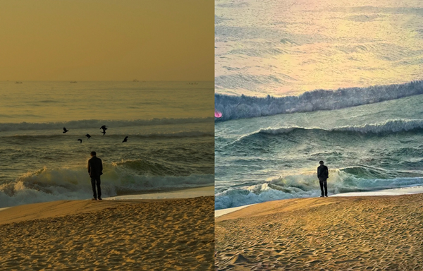 ▲ (左) 이경호 작가의 사진 memories(2022), (右) 쿠나스 작가의 회화 We Can‘t Afford To Stay The Same(2025)