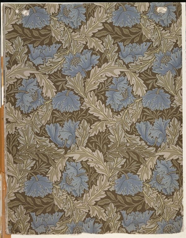 ▲ 윌리엄 모리스(William Morris), '화환(Wreath)', Wallpapaer, Print on paper; William Morris; Part of ‘Volume 1’, a pattern book containing 25 Morris&Co. patterns from 1862-81; England; 1876. © Victoria and Albert Museum, London
